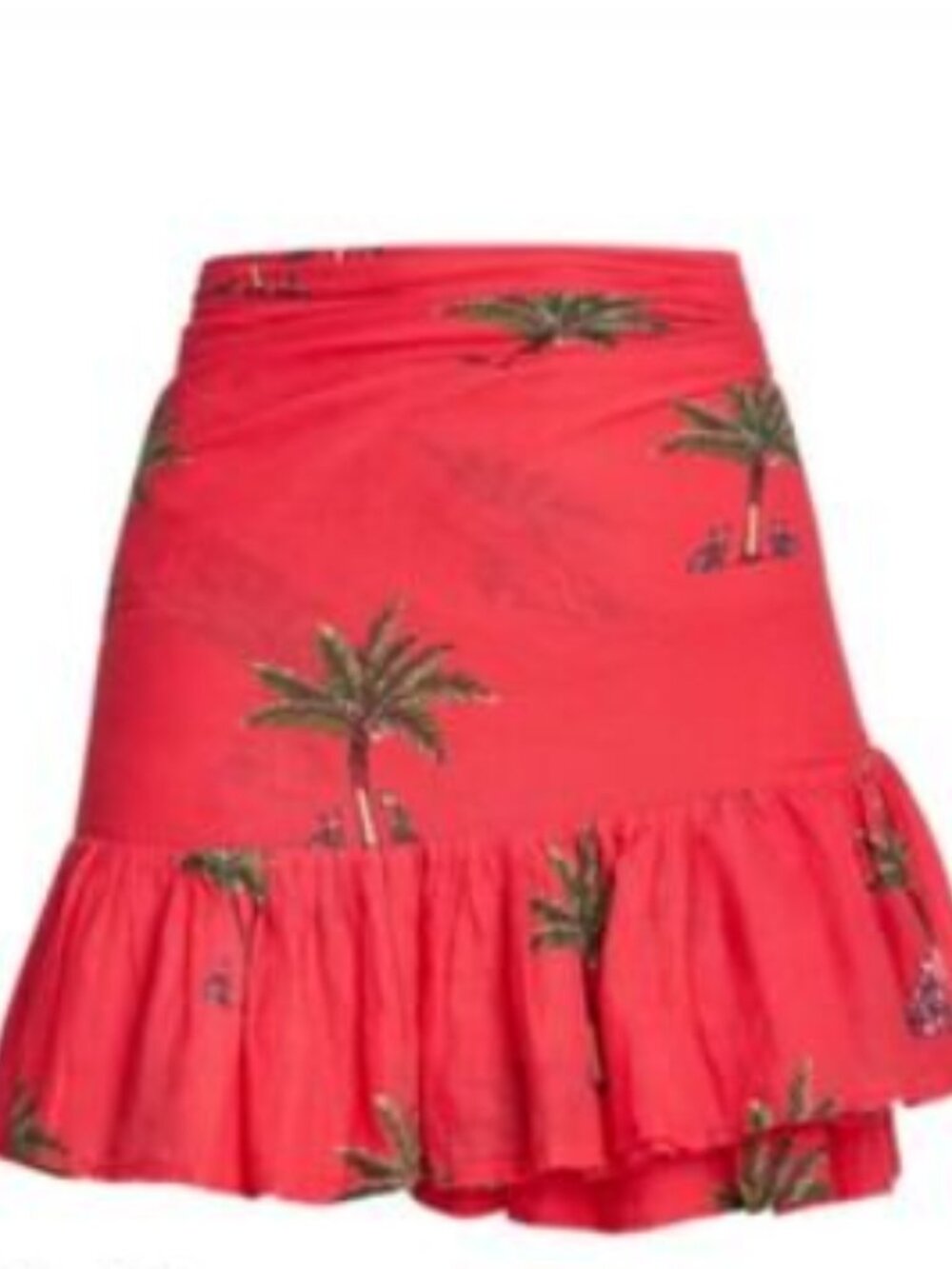 NWT Coniglio Palm Beach Short Ruffle Power Pareo Red Petit Palm Size 1 (0-4)